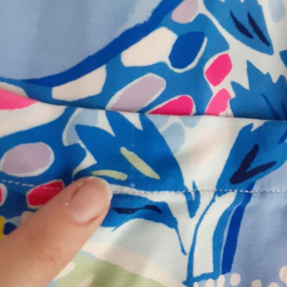 Lilly Pulitzer Carlotta Stretch Shift Dress Blue Peri Pinch Pinch Womens 8 Beach - Picture 11 of 14